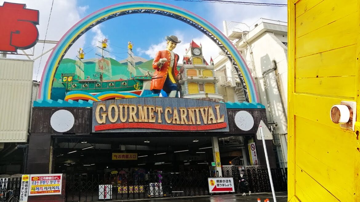 【4K Stroll】Old-Fashioned Food Market in Japan