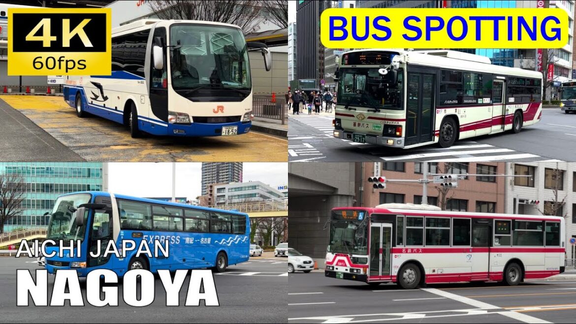 【Bus Spotting】Japan: Nagoya Station, Aichi（バス 走行動画 名古屋駅）[4K]