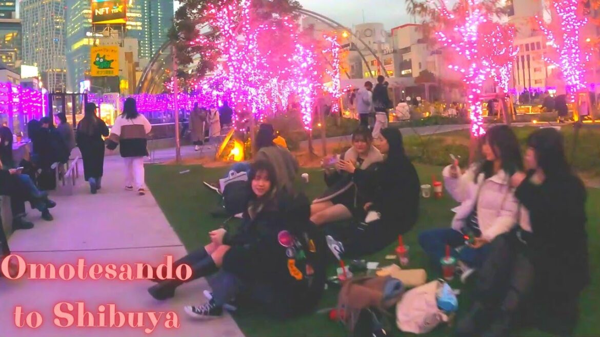 Omotesando to Shibuya Tokyo, in Japan walking tour【4K】12.2022