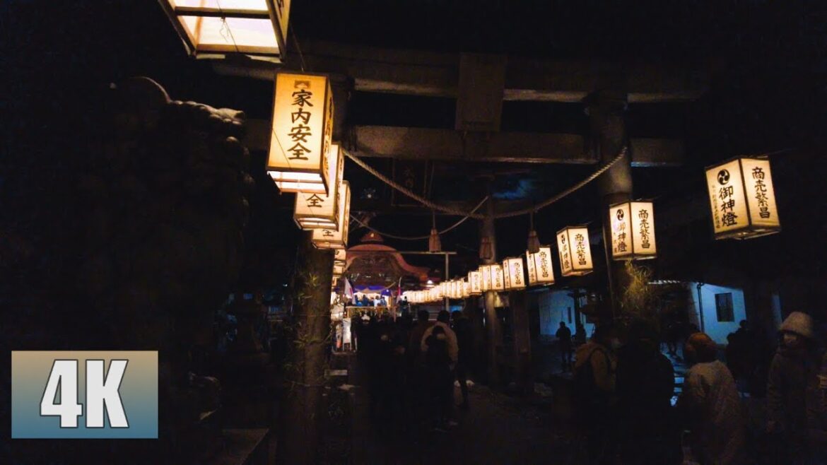 4K　Niigata station previous year's overneck walk. 2022 to 2023. hatsumode at a shrine.　221231