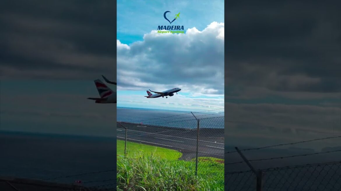 EXTREME SHORT TAKEOFF British Airways A320N at Madeira Airport EXTREME SHORT TAKEOFF British Airways A320N at Madeira Airport