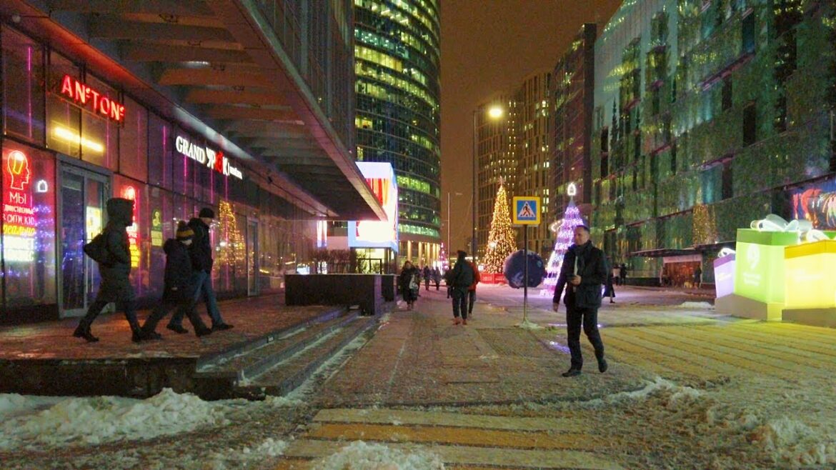 [4K] Moscow City in Winter. Walking Streets Moscow.