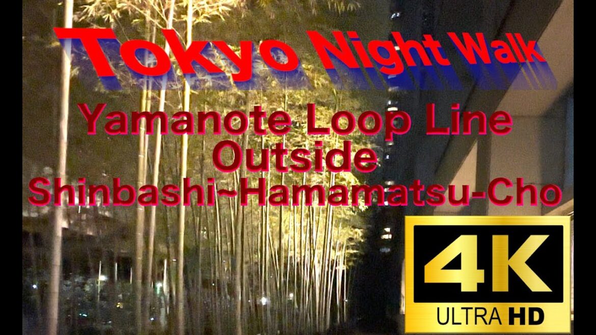 [4K 60fps] Tokyo Night Walk/Yamanote Loop Line/Shinbashi~Hamamatsu-Cho
