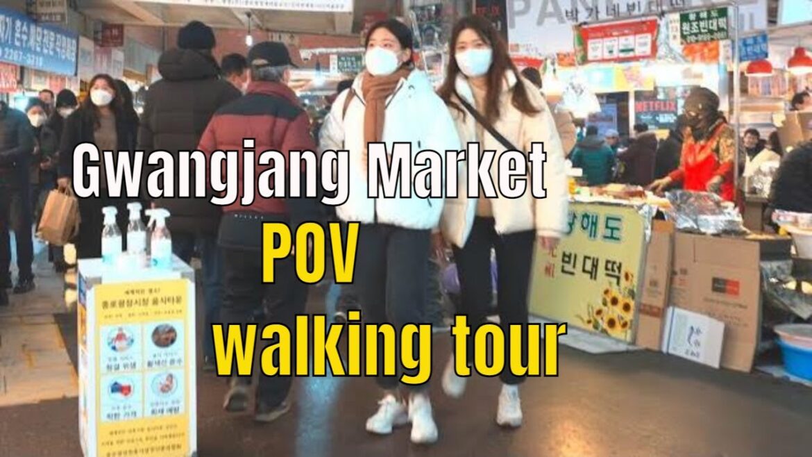 【4K HDR】 Gwangjang Market Walking tour , rowded ambience , seoul, south korea