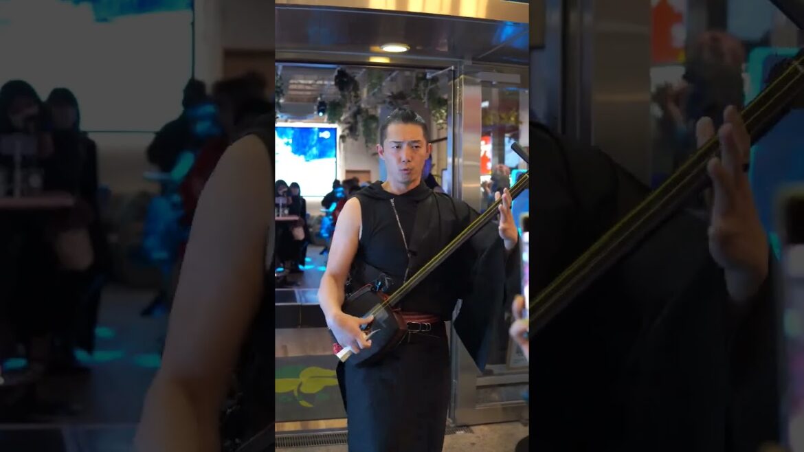 Japanese traditional music @Osakadotonbori. amazing banjo.#osaka#dotonbori#japan#japanesebanjo