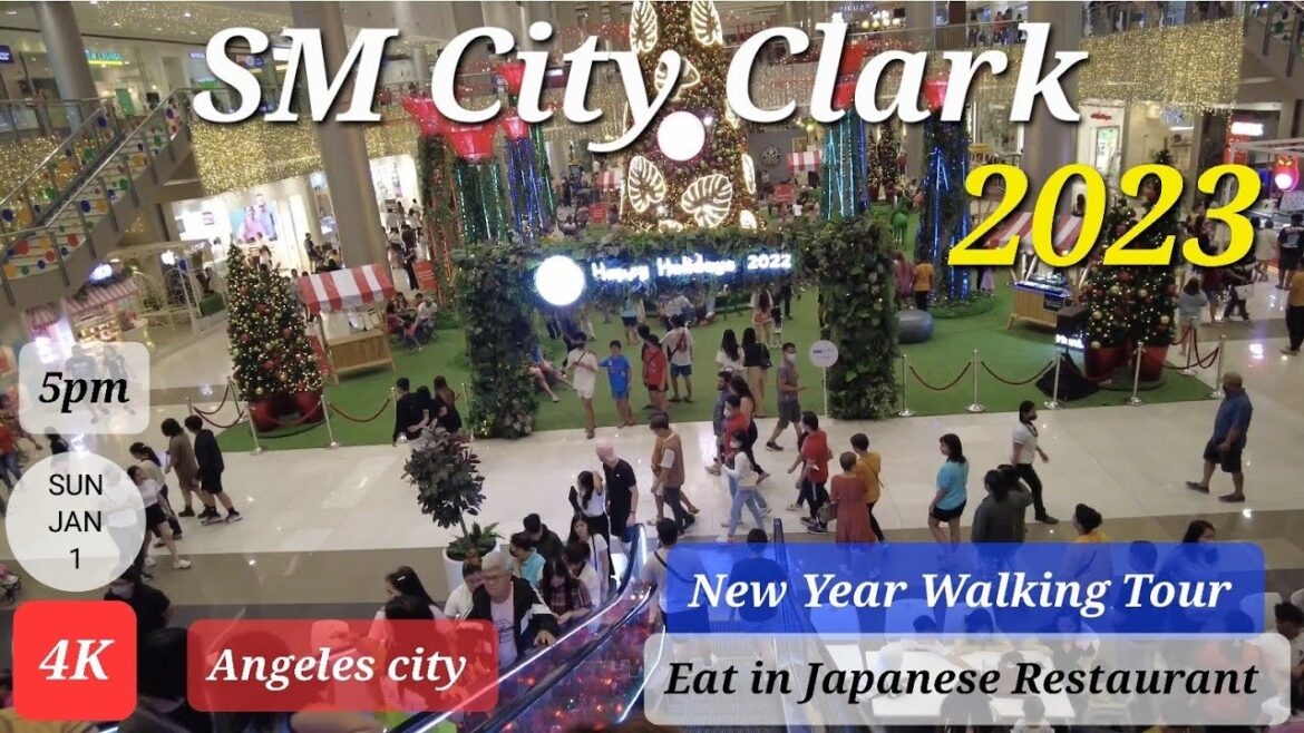 New Year 2023 Walking Tour in SM City Clark and Eating in Japanese Restaurant. Angeles. Philippines