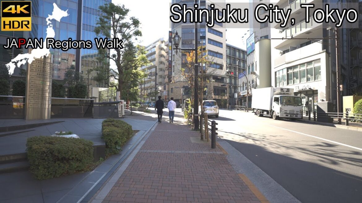 From Ichigaya Sta to Yotsuya Sta | Shinjuku City, Tokyo | 4K HDR | 東京都新宿区