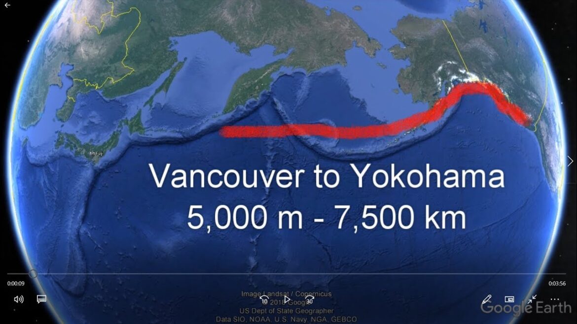 Fly-over Vancouver to Yokohama via Juneau Kodiak Hakodate