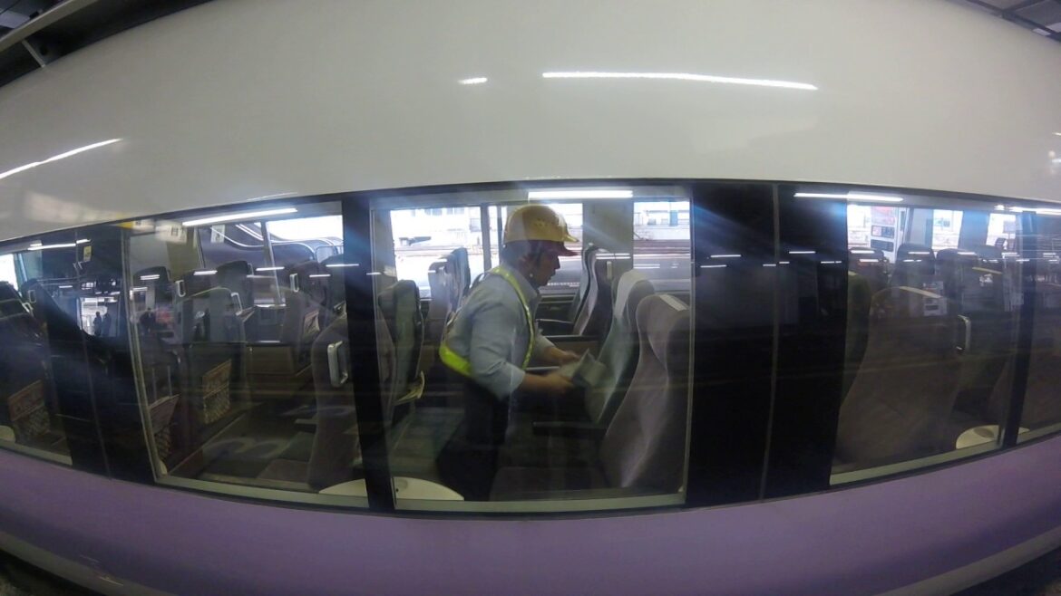 A hard working Japanese train worker