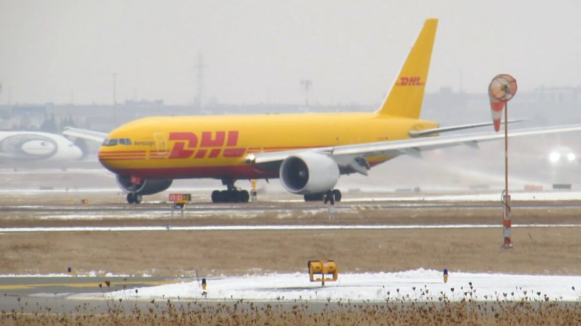 DHL Boeing 777 landing at Pearson Airport (CYYZ)