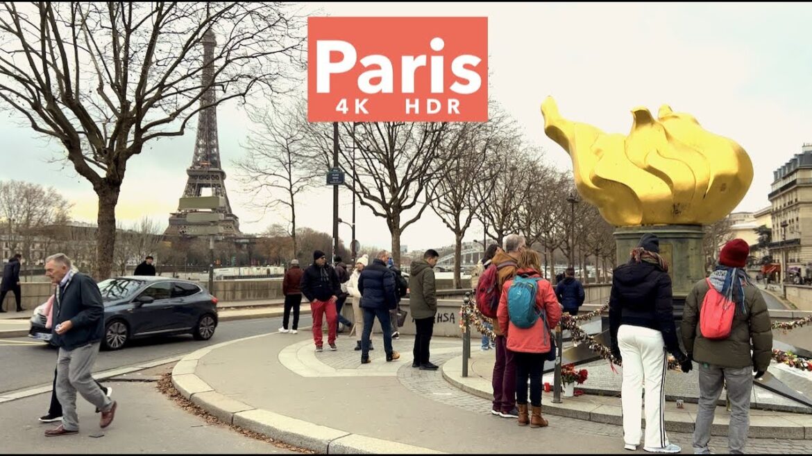 Paris france, HDR walking - January 3, 2023 - Winter in Paris - 4K HDR 60 fps
