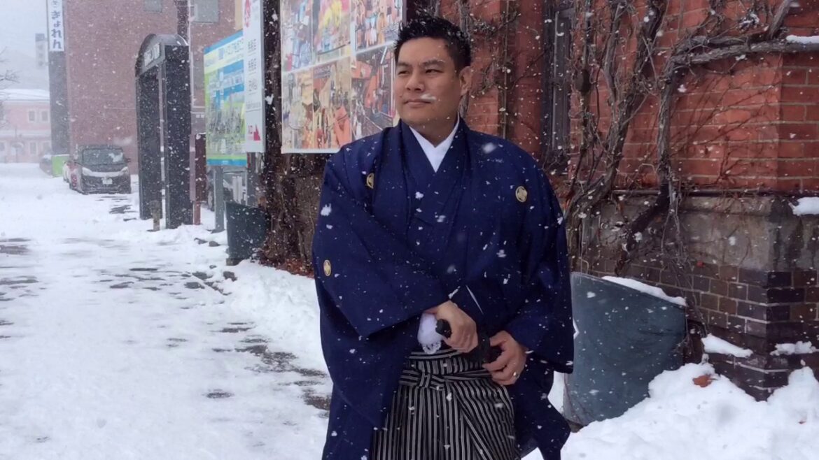This cool ”Ｓamurai” is a Thai people.in Hakodate rental costume kimono & dress