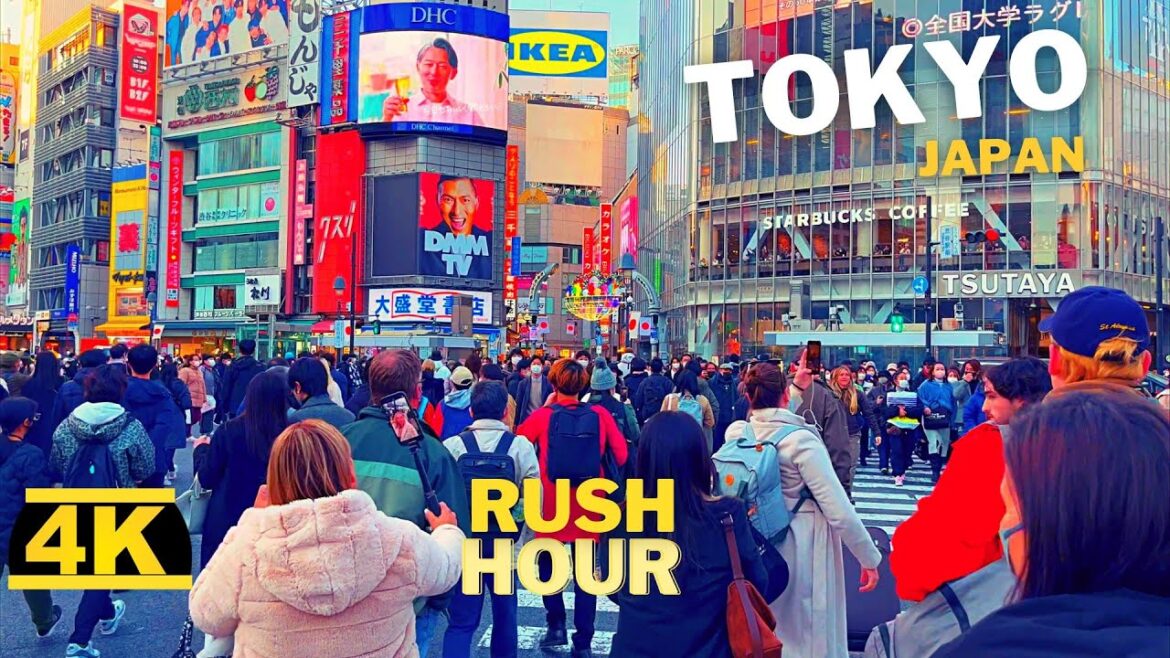 Tokyo - Japan (Osaka In Rush Hour) | in 4K full HD [ Wow!! So Many People In On Walking Tour Video ]