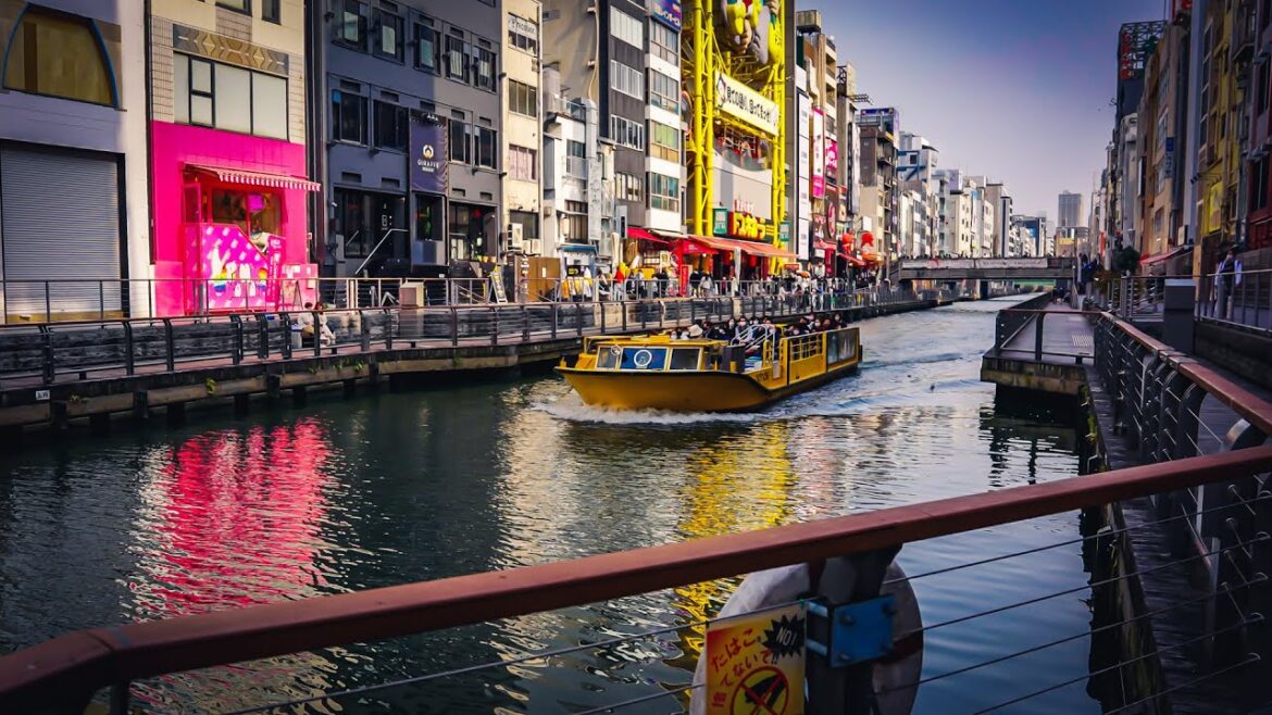 Peaceful Walk Along Dotonbori Canal in Osaka, Japan [4K HDR]