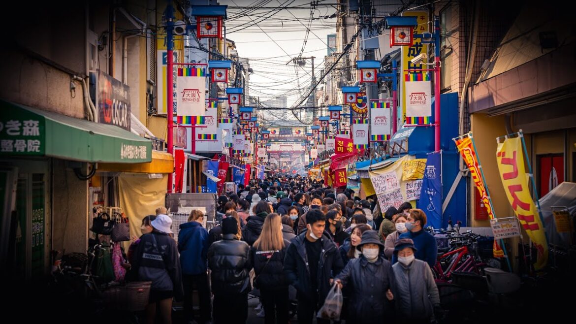 [4K HDR] Tsuruhashi - Osaka Korean Town, Japan Walk