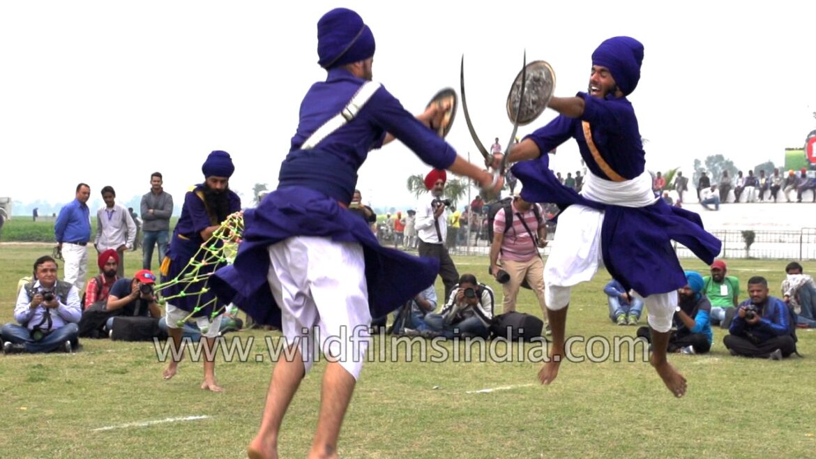 Sword fight in Punjab, Sikh Gatka style Sword fight in Punjab, Sikh Gatka style