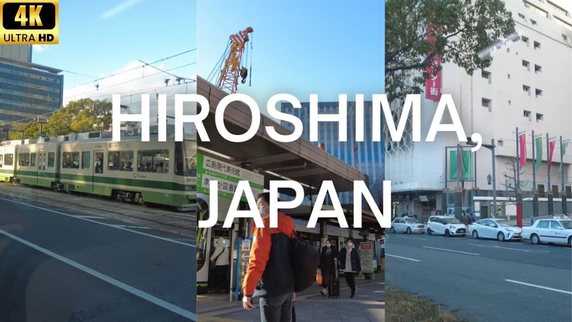 【4K HDR】JAPAN WALK TOUR | Hiroshima Station, Bus to Peace Memorial Park and Atomic Bomb Dome