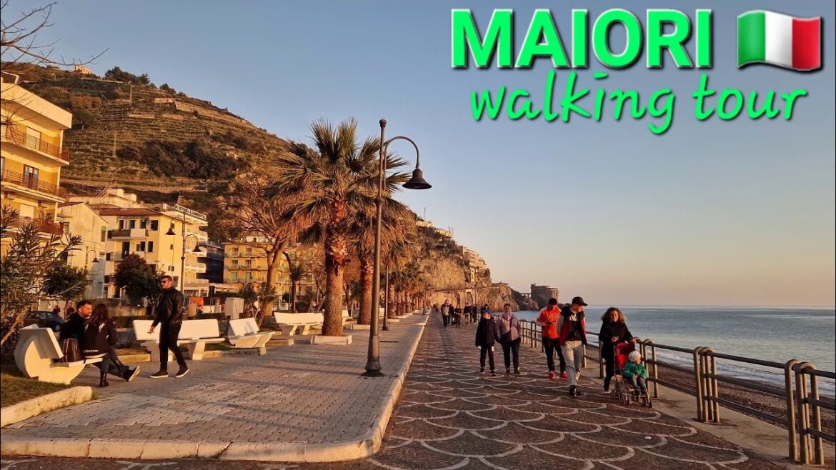 ✨️MAIORI✨️  - AMALFI COAST- [4K HDR]  SUNSET WALKING TOUR  2023 #maiori #walkingtour