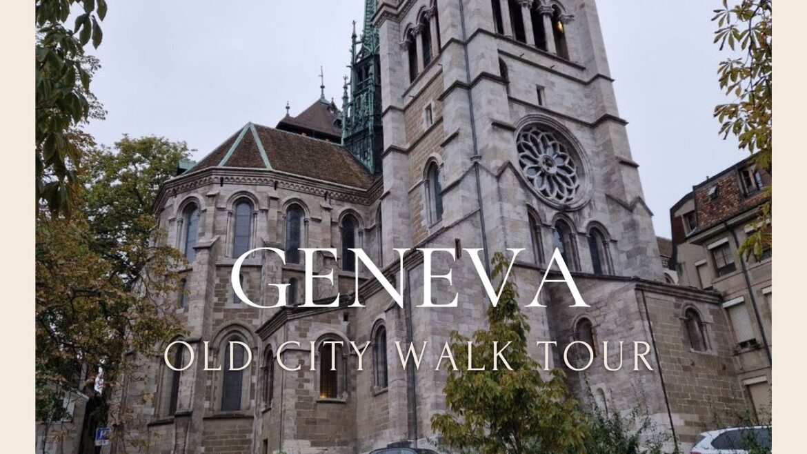4K Geneva Switzerland walking tour 12.11.2022. Old city of Geneva. Long tour without talking.