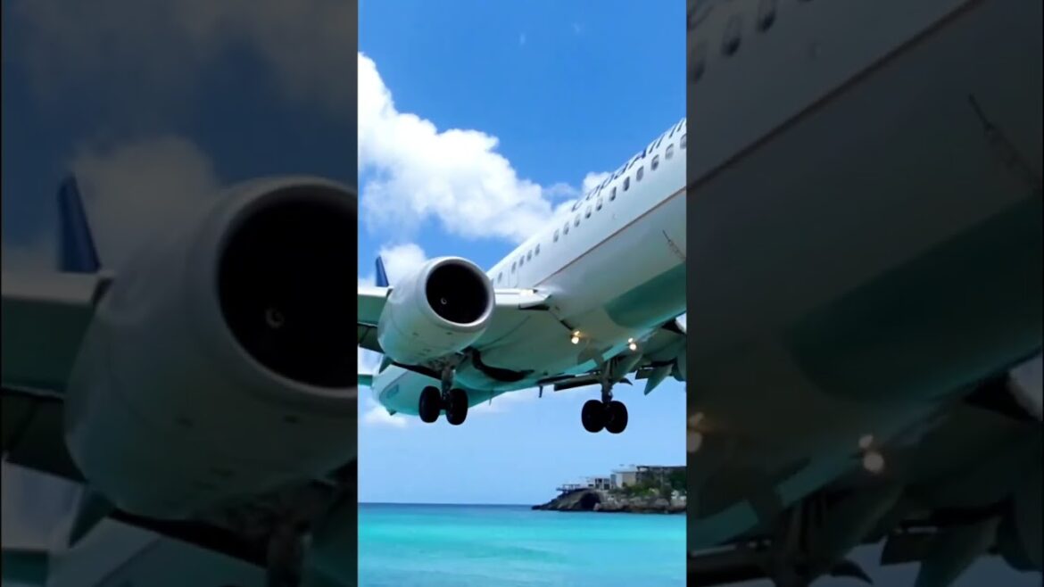 CRAZY Low Landing Over World Famous Maho Beach! Crazy Copa At Saint Martin (SXM)! #Shorts CRAZY Low Landing Over World Famous Maho Beach! Crazy Copa At Saint Martin (SXM)! #Shorts