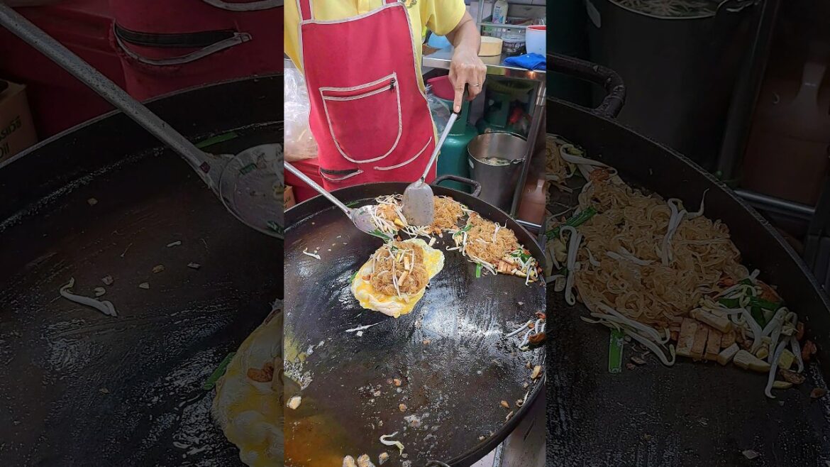 Amazing Thai noodles in an omelette Bangkok 🇹🇭