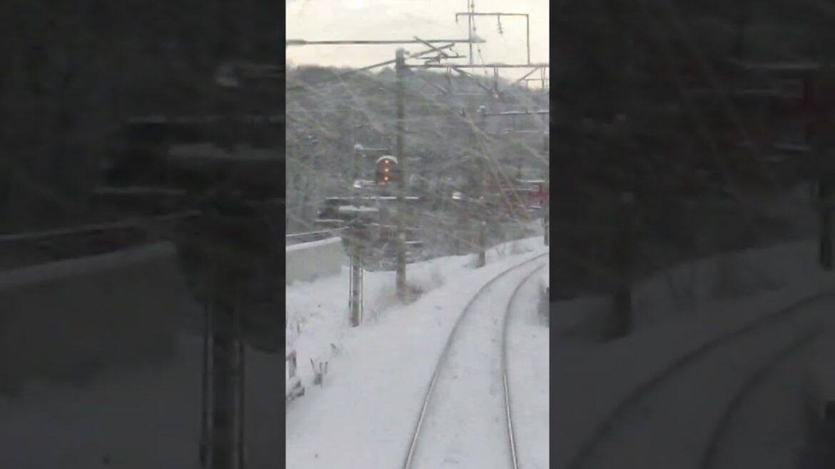 El tren local pasa por el paisaje nevado 1: Japón #shorts