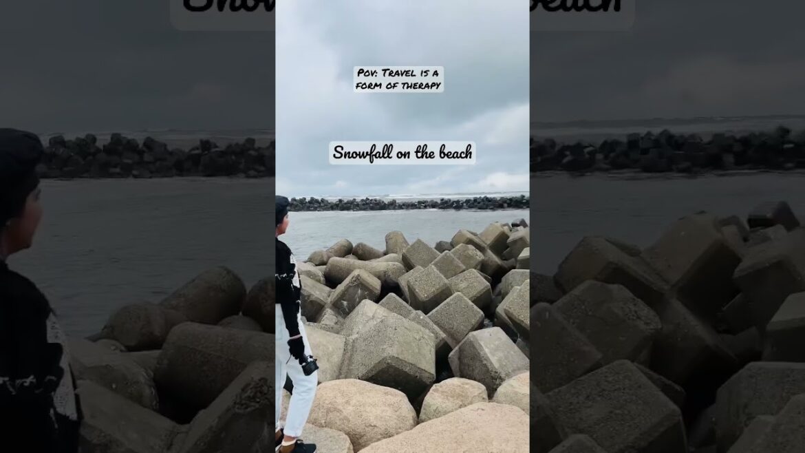 Snowfall on the beach | Niigata , Japan🇯🇵 #shorts #travellife
