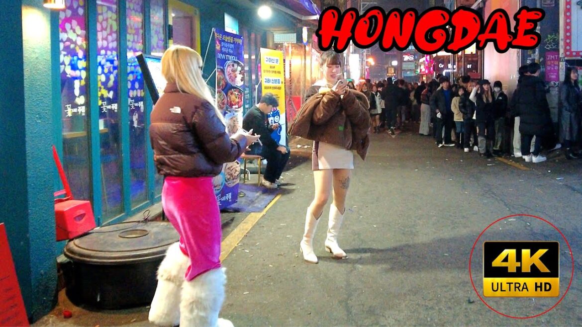 [4K] 불토에 홍대거리 그냥 지나칠수 있나요??? 😁😁😁사람이 너무 많아서 흥이나요 😎😎😎HONGDAE/SEOUL/KOREA