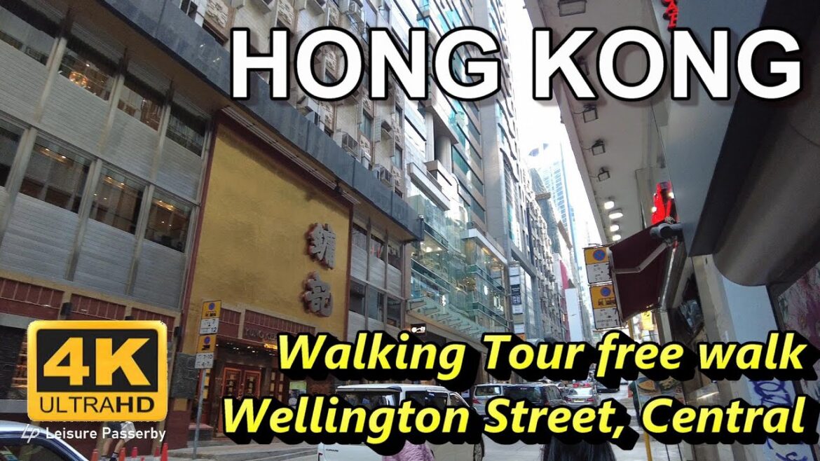 [4K] HONG KONG Walking Tour on Wellington Street, Hong Kong Island.