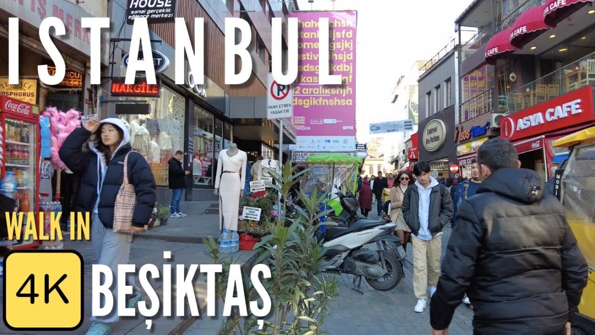 Walk in Istanbul, Turkey, Walk in Beşiktaş, 4k Resolution Walking Tour, Barbaros Boulevard