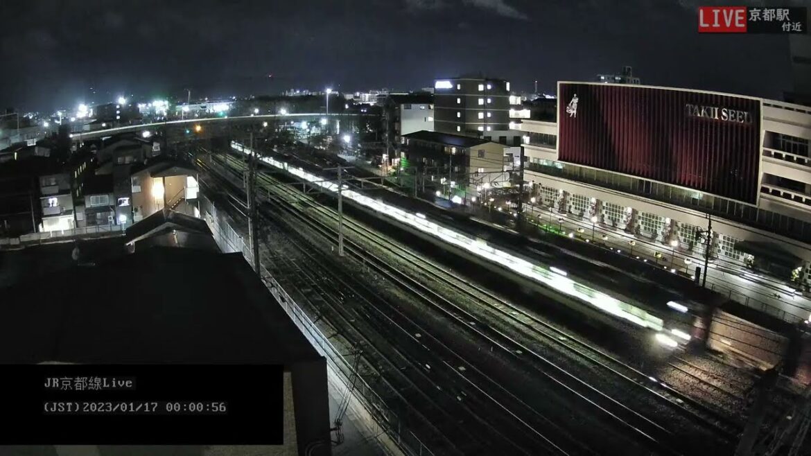 【LIVE】🚃京都駅 JR京都線 鉄道ライブカメラ (ch1) 大阪方面(西向き) TrainCam Live Railcam Japam Kyoto 2023/01/17 0:00～