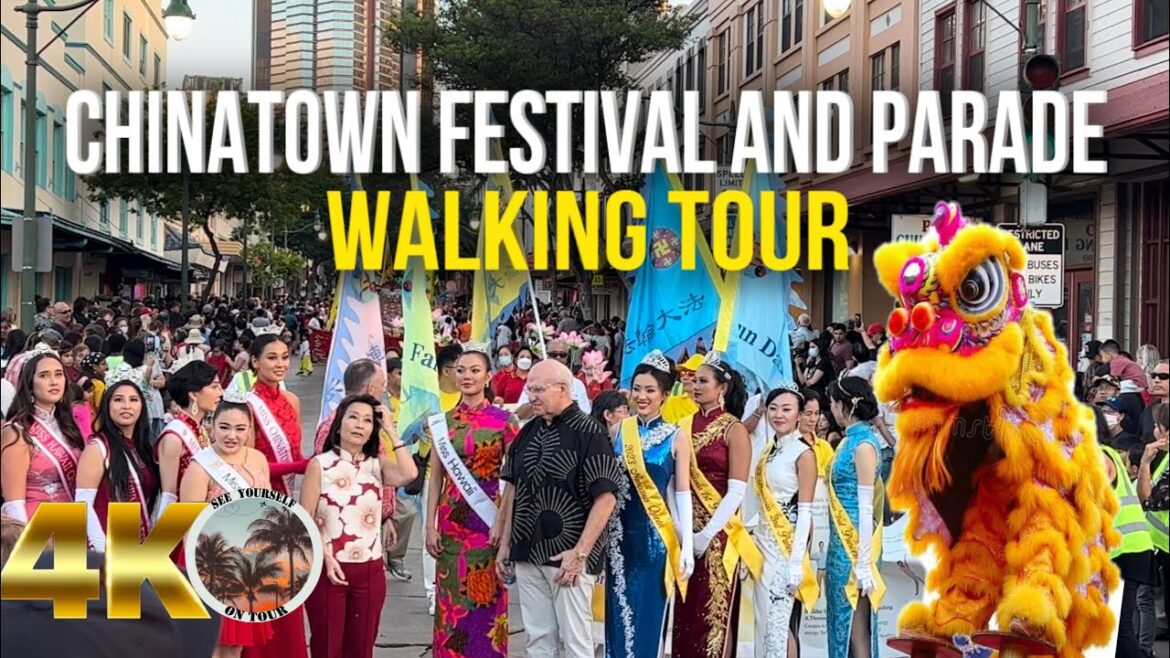 [4K] Night in Chinatown Festival and Parade | Honolulu Chinatown Walking Tour 2023