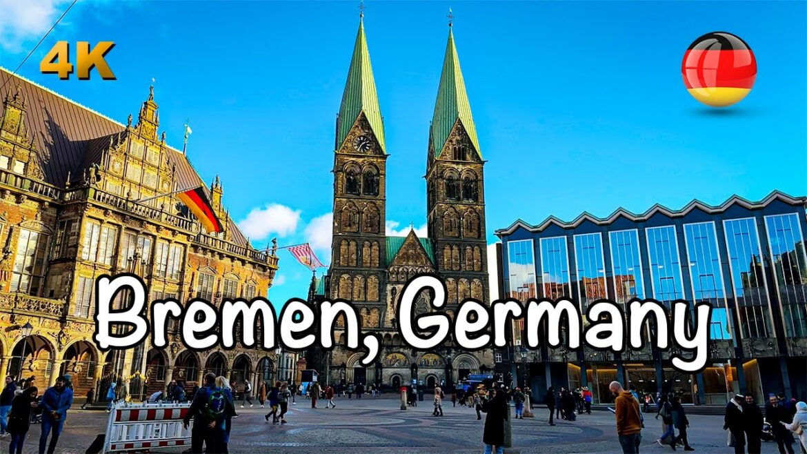 Beautiful Port City Bremen, Germany Walking Tour 4K HDR