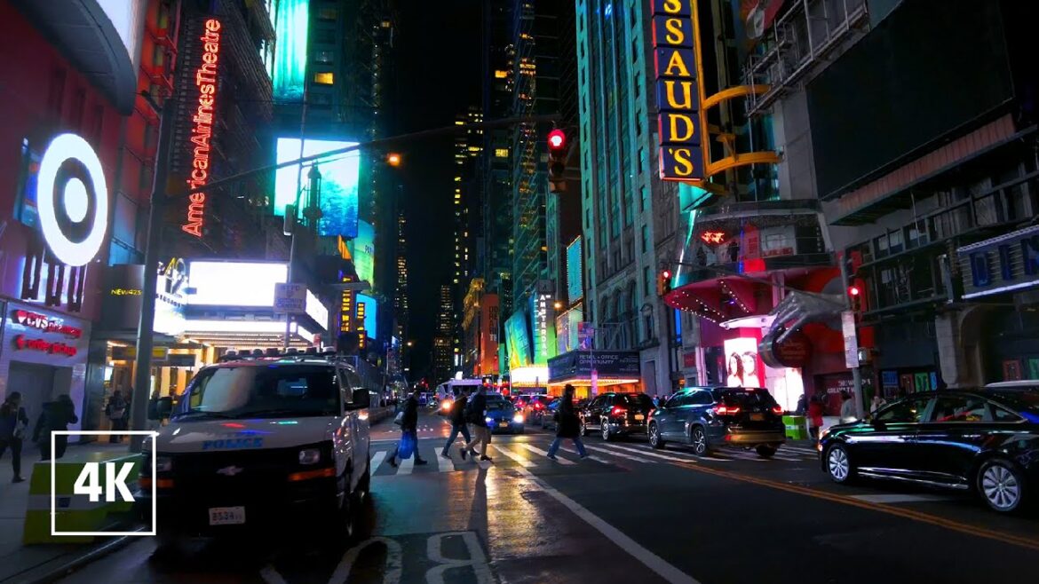 Night Walk in NEW YORK CITY 🗽 Times Square, Manhattan NYC