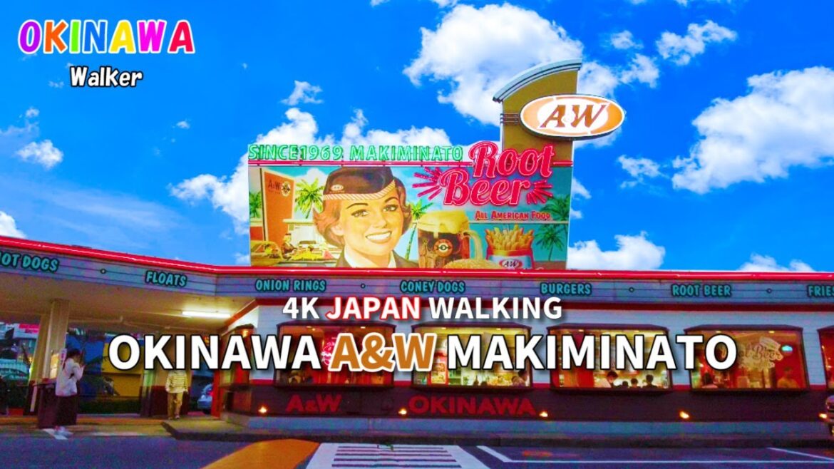 【沖縄グルメ】沖縄のファーストフード店がすごい！A&Wをバーチャルお散歩。2023.01 [4K] Okinawa A&W MAKIMINATO Walk