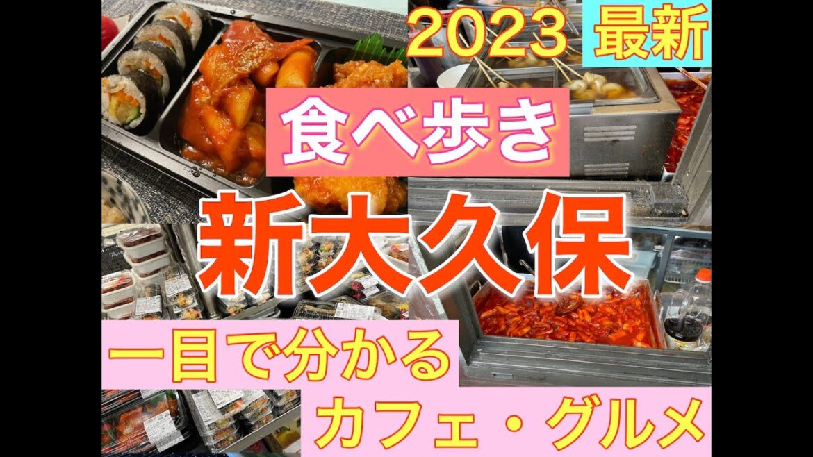 TOKYO【新大久保・食べ歩きグルメ・最新カフェ紹介2023 】行く前に絶対押さえたいお店とグルメの内容をチェック！詳細説明あり【音声解説・字幕設定あり】ENGLISH OK