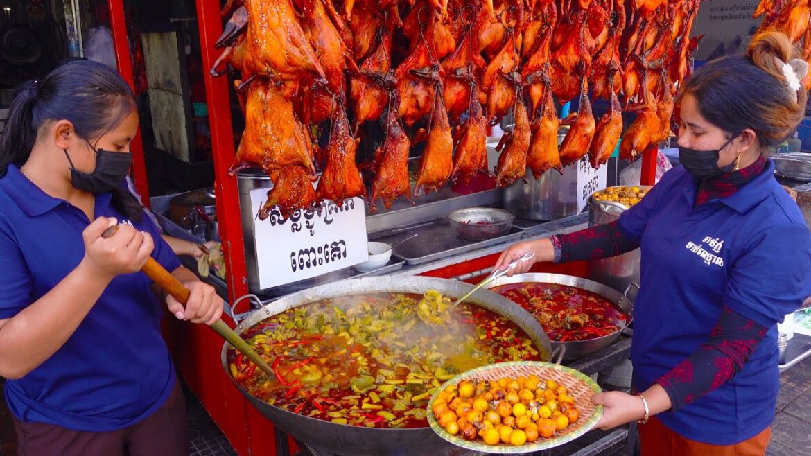 So Famous! 1000+ Ducks Per Day! Popular Grilled Duck & Khmer Beef Offal Stew | Cambodian Street Food So Famous! 1000+ Ducks Per Day! Popular Grilled Duck & Khmer Beef Offal Stew | Cambodian Street Food