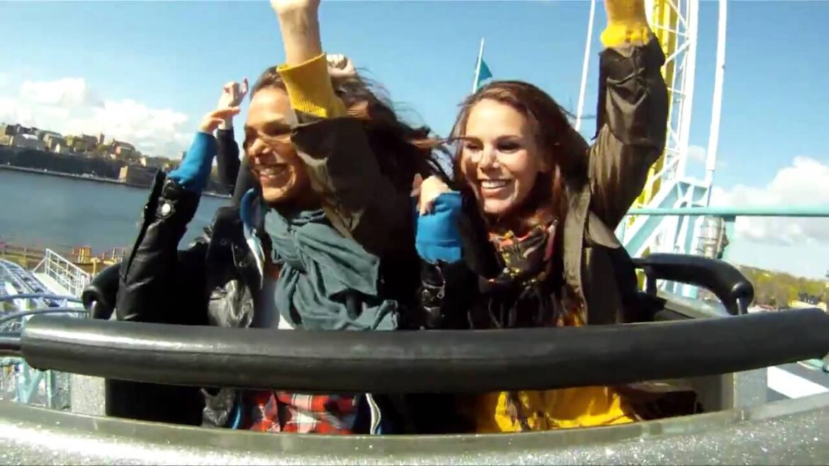 Jetline Roller Coaster Front Seat POV Grona Lund Sweden 2011