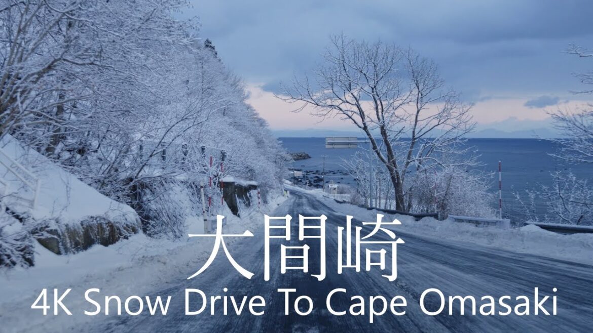 4K Snow Drive at Dawn Mutsu City to Omasaki, Northernmost place of Honshu Island Japan / 青森県むつ市→大間崎