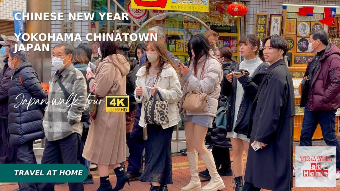 4k hdr japan walk | Chinese New Year Walk in Yokohama Chinatown Japan | Full of festive atmosphere.