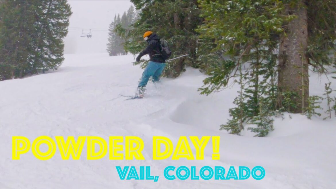 POWDER DAY AT VAIL MOUNTAIN Ski Resort, Vail Colorado, Epic Pass (GoPro Max 360)