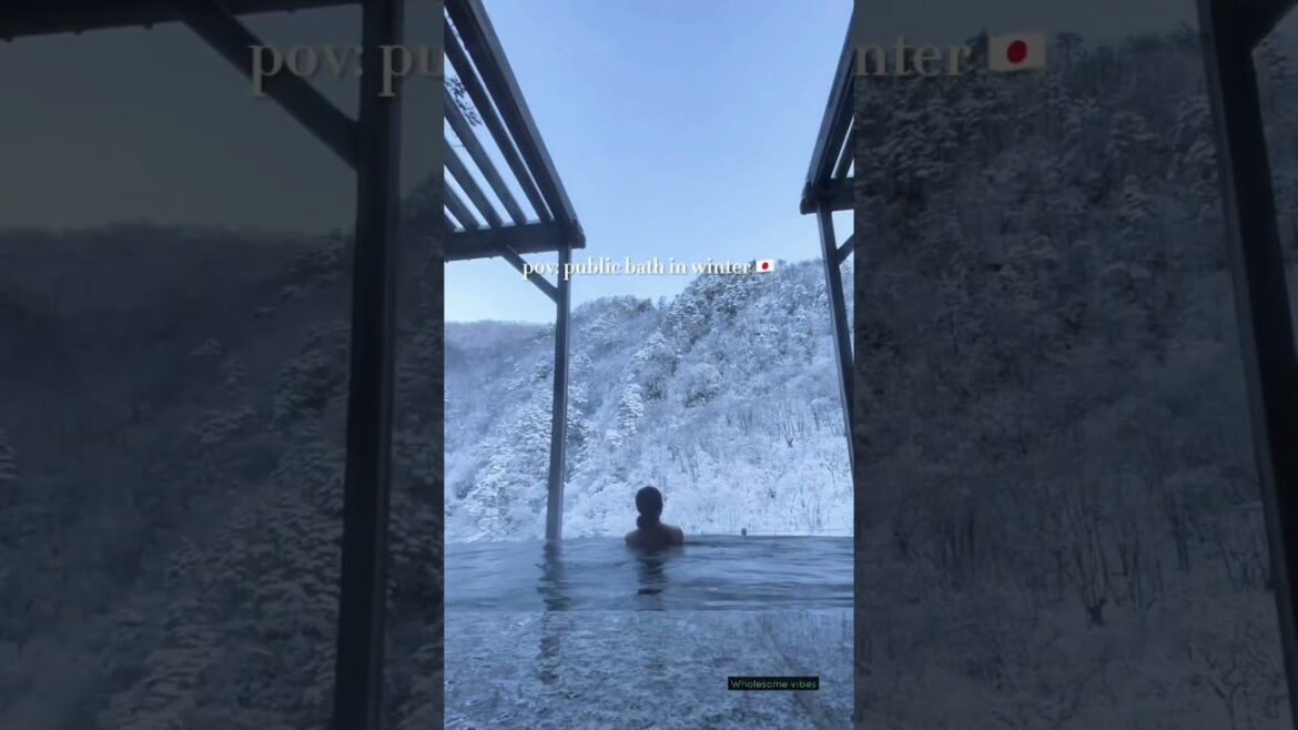 Japanese winter ❄️ public bath ♨️hot springs in natural places 🇯🇵#shorts Japanese winter ❄️ public bath ♨️hot springs in natural places 🇯🇵#shorts