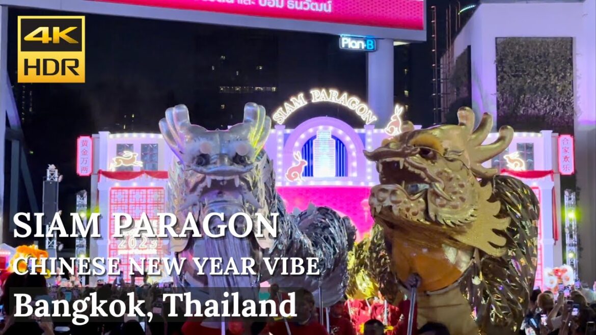 [BANGKOK] Siam Paragon - Dragon Dance & Chinese New Year Vibe - CNY 2023  [Walking Tour 4K HDR]