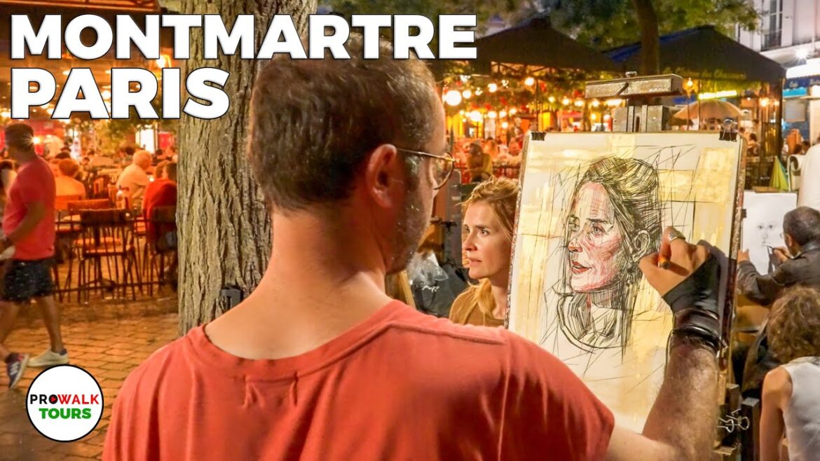 Montmartre Evening Walk - Paris, France - 4K 60fps with Captions