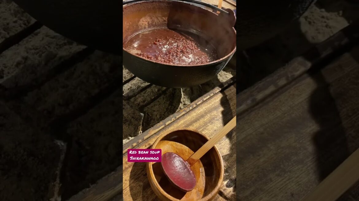 Red bean soup in #Shirakawago to warm you up in winter! #japan #japantravel #japanesefood