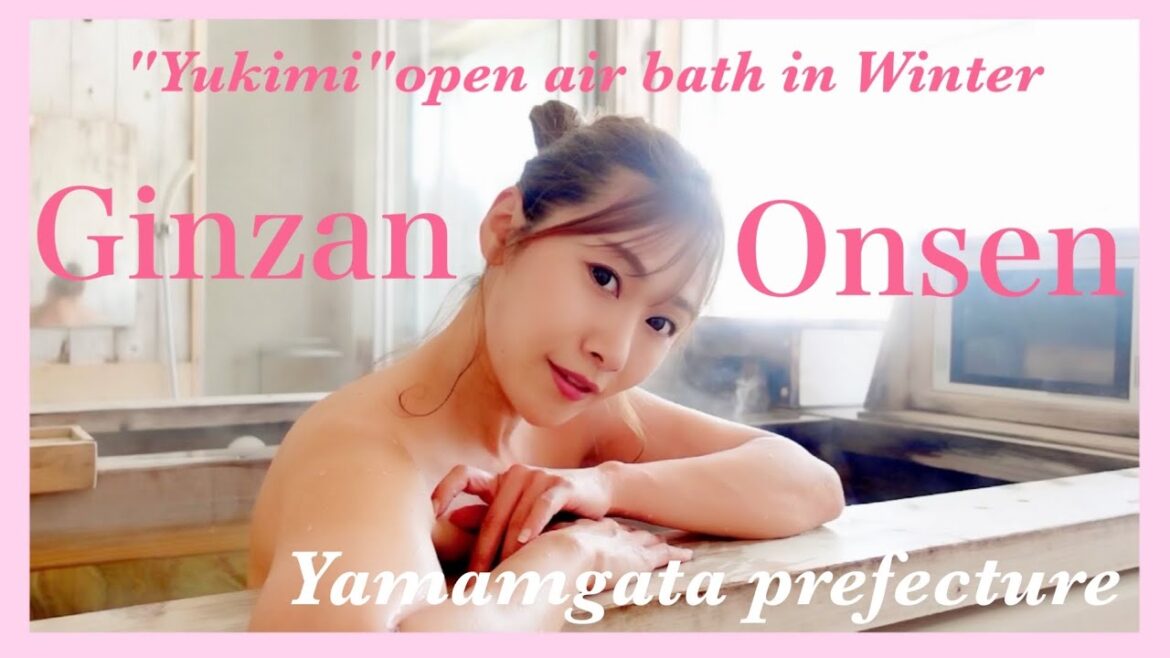 [桃旅momotabi]Ginzan Onsen Yukimi open air bath in winter #温泉女子 #銀山温泉