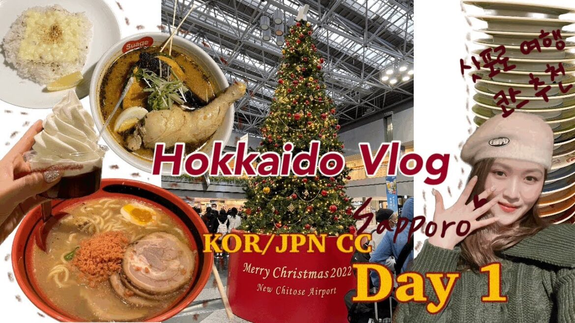 [Hokkaido Vlog] 한국어만 번역이 다른 일본 스시집.. | 겨울 여행의 대명사 일본 홋카이도 삿포로 여행 브이로그 1 | 신치토세공항, 이치겐라멘, 스아게플러스