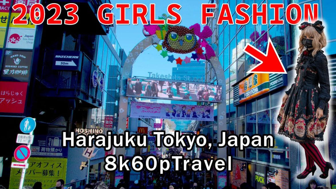 【8K】Harajuku Girls Fashion 2023 walk the street of Fast Fashion in Tokyo Japan 60fps HDR