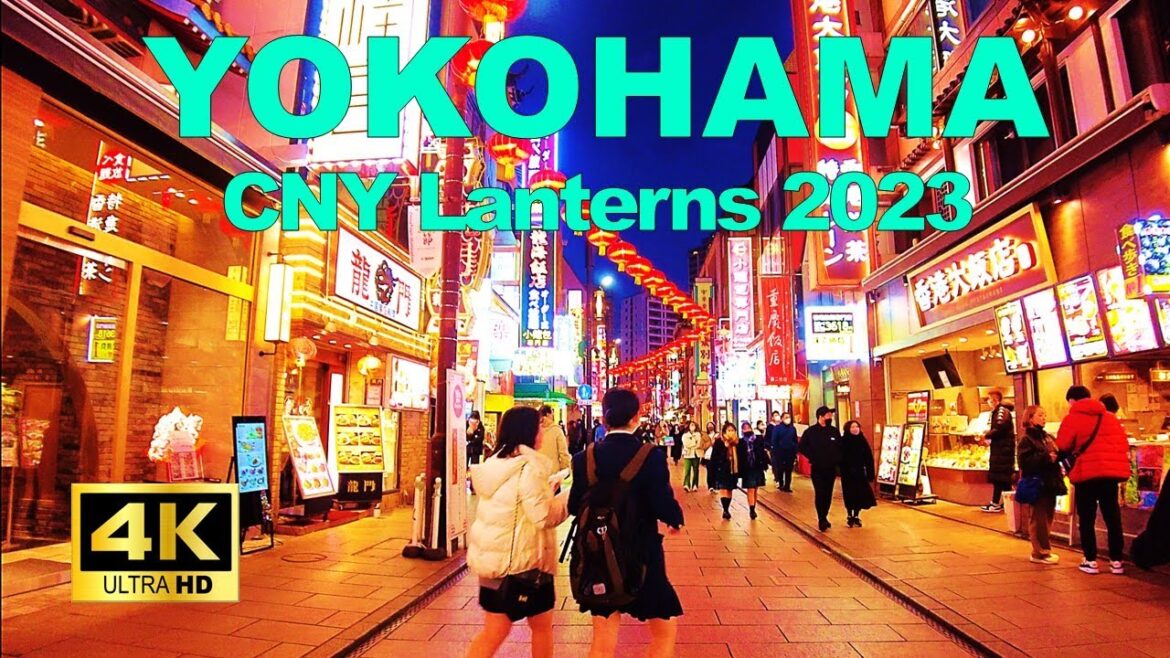 【4K🇯🇵】Yokohama Walking Tour - Chinese New Year Lanterns 2023