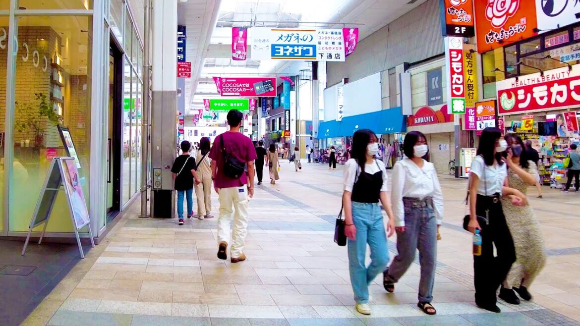 Kumamoto Walk. Enjoy the Sunroad shopping street ♪💖🐶4K ASMR non-stop 1 hour 11 minutes